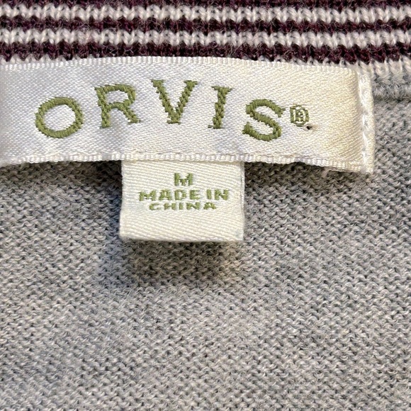ORVIS Women's Gray  V neck Long Sleeve 100% Merino Wool Sweater Size Medium - Picture 3 of 6